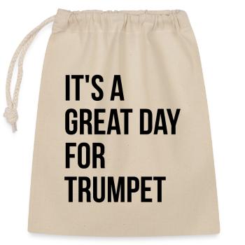 Trumpet - Closable cotton gift bag (25x30cm) - nature - Front