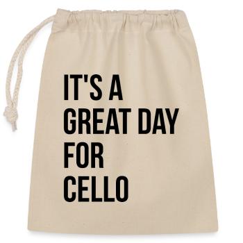 violoncelle - Sac cadeau en coton avec cordon (25 x 30 cm) - nature - Devant