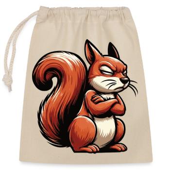 Eichhörnchen Eichhorn Eichhörnchenliebhaber Nager - Verschließbarer Geschenkbeutel aus Baumwolle (25x30cm) - Natur - Vorne