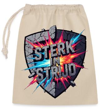 Fort au combat - Sac cadeau en coton avec cordon (25 x 30 cm) - nature - Devant