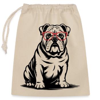 Bouledogue français - Sac cadeau en coton avec cordon (25 x 30 cm) - nature - Devant