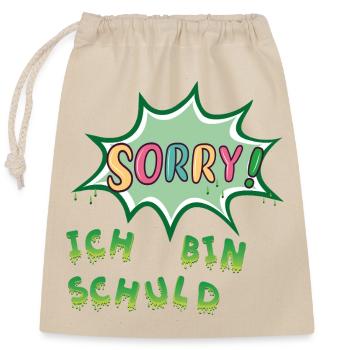 Sorry I'm to blame - Closable cotton gift bag (25x30cm) - nature - Front