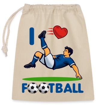 HerzKick Coup de pied aérien Football - Sac cadeau en coton avec cordon (25 x 30 cm) - nature - Devant