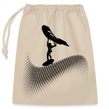 Wingfoiler sur la vague - Sac cadeau en coton avec cordon (25 x 30 cm) - nature - Devant