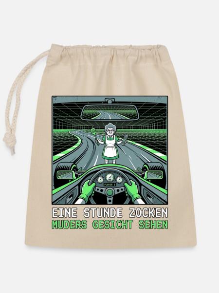 Retro Gaming Endgegner Muder - Verschließbarer Geschenkbeutel aus Baumwolle (25x30cm) - Natur