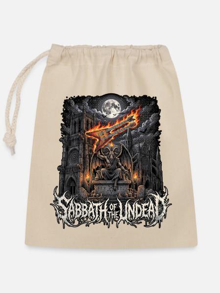 Death Metal Halloween - Verschließbarer Geschenkbeutel aus Baumwolle (25x30cm) - Natur