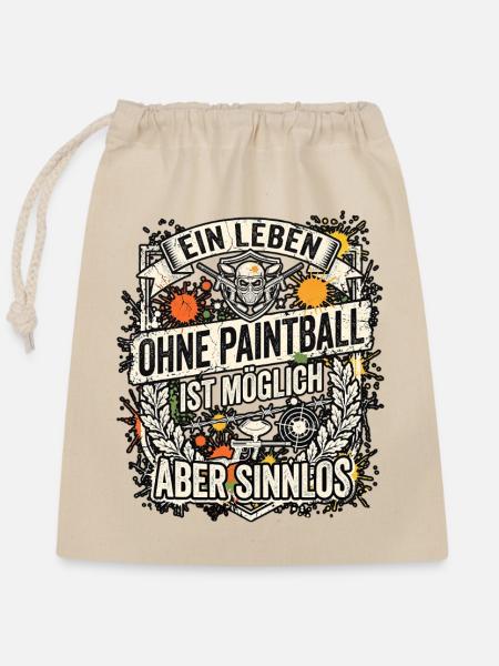 Paintballspieler Paintball - Verschließbarer Geschenkbeutel aus Baumwolle (25x30cm) - Natur