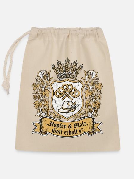 Biergarten Wappen Bierzelt - Verschließbarer Geschenkbeutel aus Baumwolle (25x30cm) - Natur