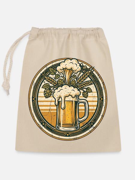 Wiesen Biergarten Bier - Verschließbarer Geschenkbeutel aus Baumwolle (25x30cm) - Natur