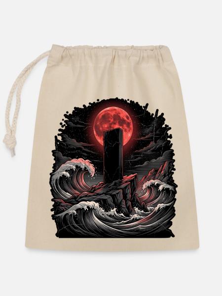 Grabstein Mondschein Heavy Metal - Verschließbarer Geschenkbeutel aus Baumwolle (25x30cm) - Natur