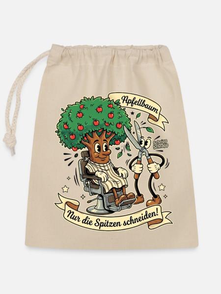 Apfelbaum Pfleger - Verschließbarer Geschenkbeutel aus Baumwolle (25x30cm) - Natur