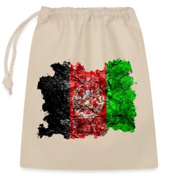Afghanistan Vintage Flagge - Verschließbarer Geschenkbeutel aus Baumwolle (25x30cm) - Natur - Vorne