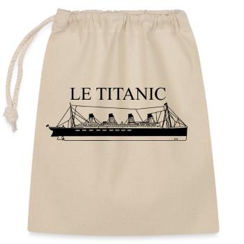 ship titanic - Closable cotton gift bag (25x30cm) - nature - Front