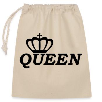 Queen - Closable cotton gift bag (25x30cm) - nature - Front