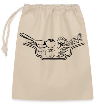 gemüse teller suppe - Verschließbarer Geschenkbeutel aus Baumwolle (25x30cm) - Natur - Vorne