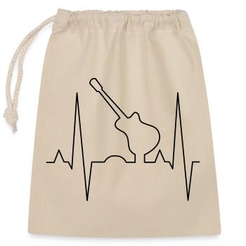 Conception d’impression de guitare - Sac cadeau en coton avec cordon (25 x 30 cm) - nature - Devant