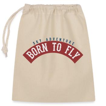 Born To Fly Pilot - Sac cadeau en coton avec cordon (25 x 30 cm) - nature - Devant