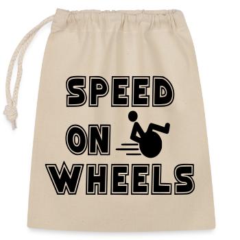 La vitesse sur roues pour les vrais utilisateurs de fauteuils roulants rapides # - Sac cadeau en coton avec cordon (25 x 30 cm) - nature - Devant
