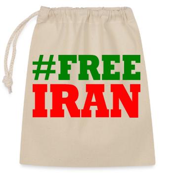 Free iran - Verschließbarer Geschenkbeutel aus Baumwolle (25x30cm) - Natur - Vorne