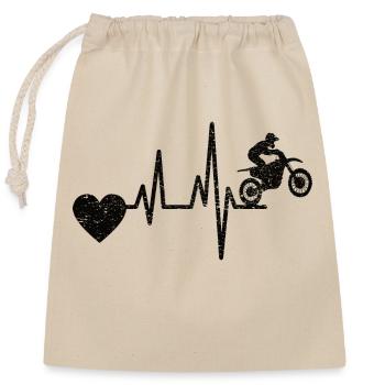 Motorrad Motorcross Mofa Geschenk Motorradfahrer - Verschließbarer Geschenkbeutel aus Baumwolle (25x30cm) - Natur - Vorne