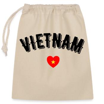 Viet Nam - Closable cotton gift bag (25x30cm) - nature - Front
