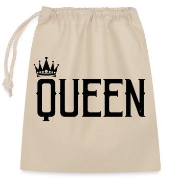 queen - Closable cotton gift bag (25x30cm) - nature - Front