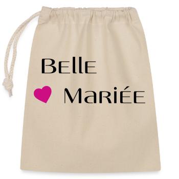 Belle mariée - Sac cadeau en coton avec cordon (25 x 30 cm) - nature - Devant