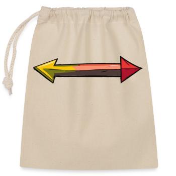 Right and left arrows - Closable cotton gift bag (25x30cm) - nature - Front