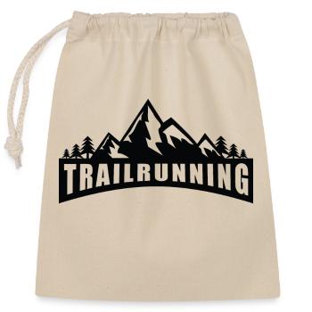 Trail Run Ultra Trail Running Montagne Trekking Course à pied - Sac cadeau en coton avec cordon (25 x 30 cm) - nature - Devant