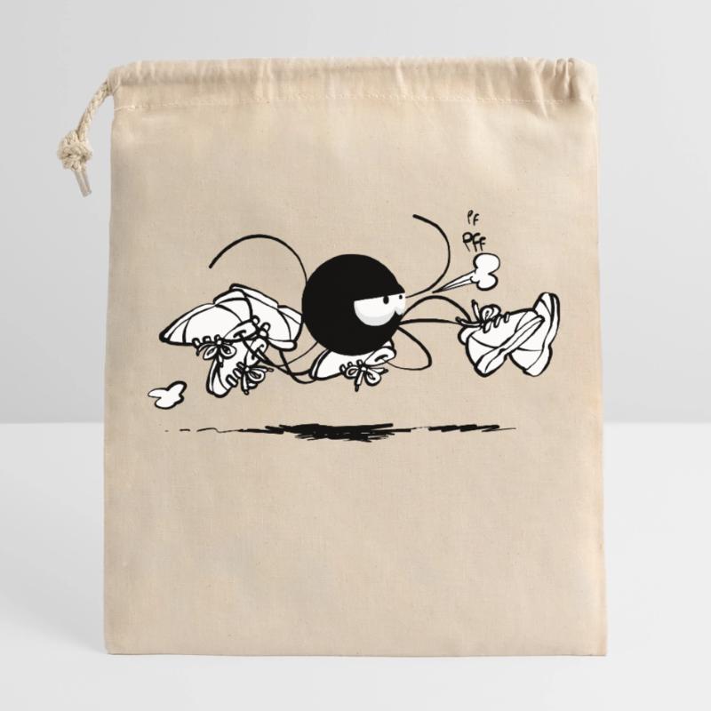 Beth the Spider - Running (version without text) Closable cotton gift bag (25x30cm)