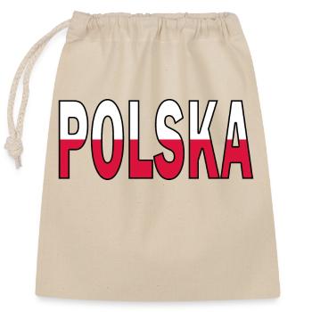 Poland in national colours - Closable cotton gift bag (25x30cm) - nature - Front