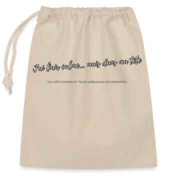 J'ai l'air calme - Sac cadeau en coton avec cordon (25 x 30 cm) - nature - Devant
