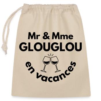 on holiday, summer holidays, seaside holidays - Closable cotton gift bag (25x30cm) - nature - Front