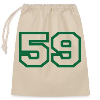 Number 59 green sport - Closable cotton gift bag (25x30cm) - nature - Front