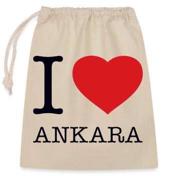 I LOVE ANKARA - Closable cotton gift bag (25x30cm) - nature - Front