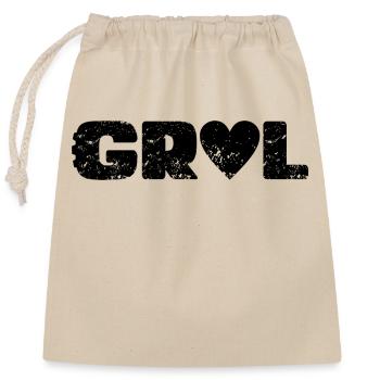 LoveGravel Noir - Sac cadeau en coton avec cordon (25 x 30 cm) - nature - Devant