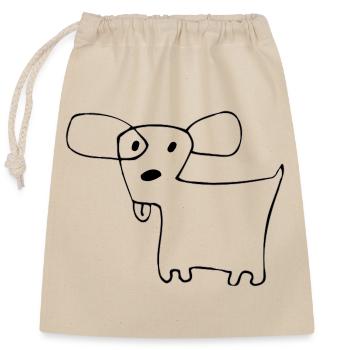 02 Doggie Shorts - Verschließbarer Geschenkbeutel aus Baumwolle (25x30cm) - Natur - Vorne