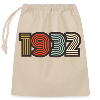1932 Retro Vintage - Closable cotton gift bag (25x30cm) - nature - Front
