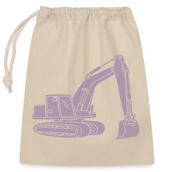 Bagger Silhouette Baugeräteführer Tiefbau - Verschließbarer Geschenkbeutel aus Baumwolle (25x30cm) - Natur - Vorne