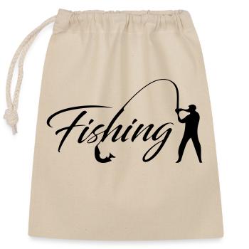 fishing - Closable cotton gift bag (25x30cm) - nature - Front