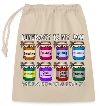 Teacher and creative ideal for book lovers - Closable cotton gift bag (25x30cm) - nature - Front