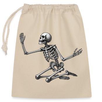 KNEELING SKELETON - black & white - Sac cadeau en coton avec cordon (25 x 30 cm) - nature - Devant