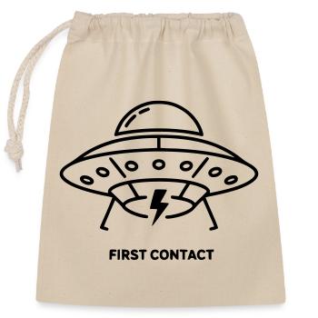 UFO First Contact Alien Lightning Vector - Closable cotton gift bag (25x30cm) - nature - Front
