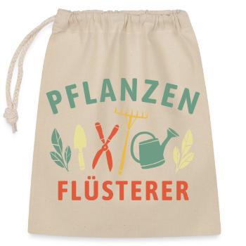 Pflanzen Flüsterer - Retro Gärtner Natur - Verschließbarer Geschenkbeutel aus Baumwolle (25x30cm) - Natur - Vorne