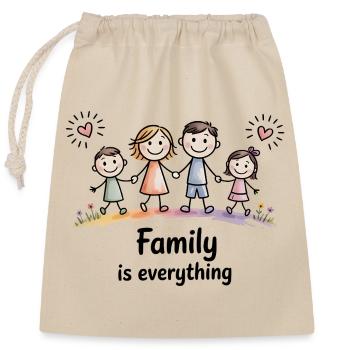 Family is everything - Closable cotton gift bag (25x30cm) - nature - Front