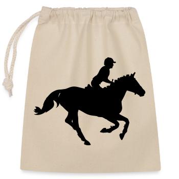 Horse sport - Sac cadeau en coton avec cordon (25 x 30 cm) - nature - Devant