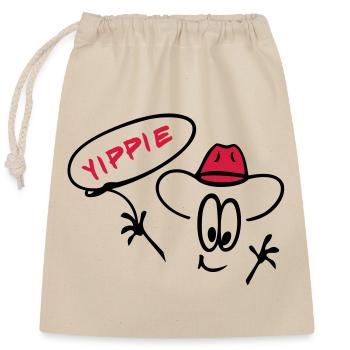 Cowboy - Closable cotton gift bag (25x30cm) - nature - Front