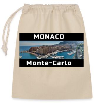 MONACO, Monte Carlo - Closable cotton gift bag (25x30cm) - nature - Front