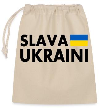 Slava ukraini - Closable cotton gift bag (25x30cm) - nature - Front