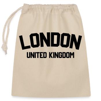 London United Kingdom - Closable cotton gift bag (25x30cm) - nature - Front